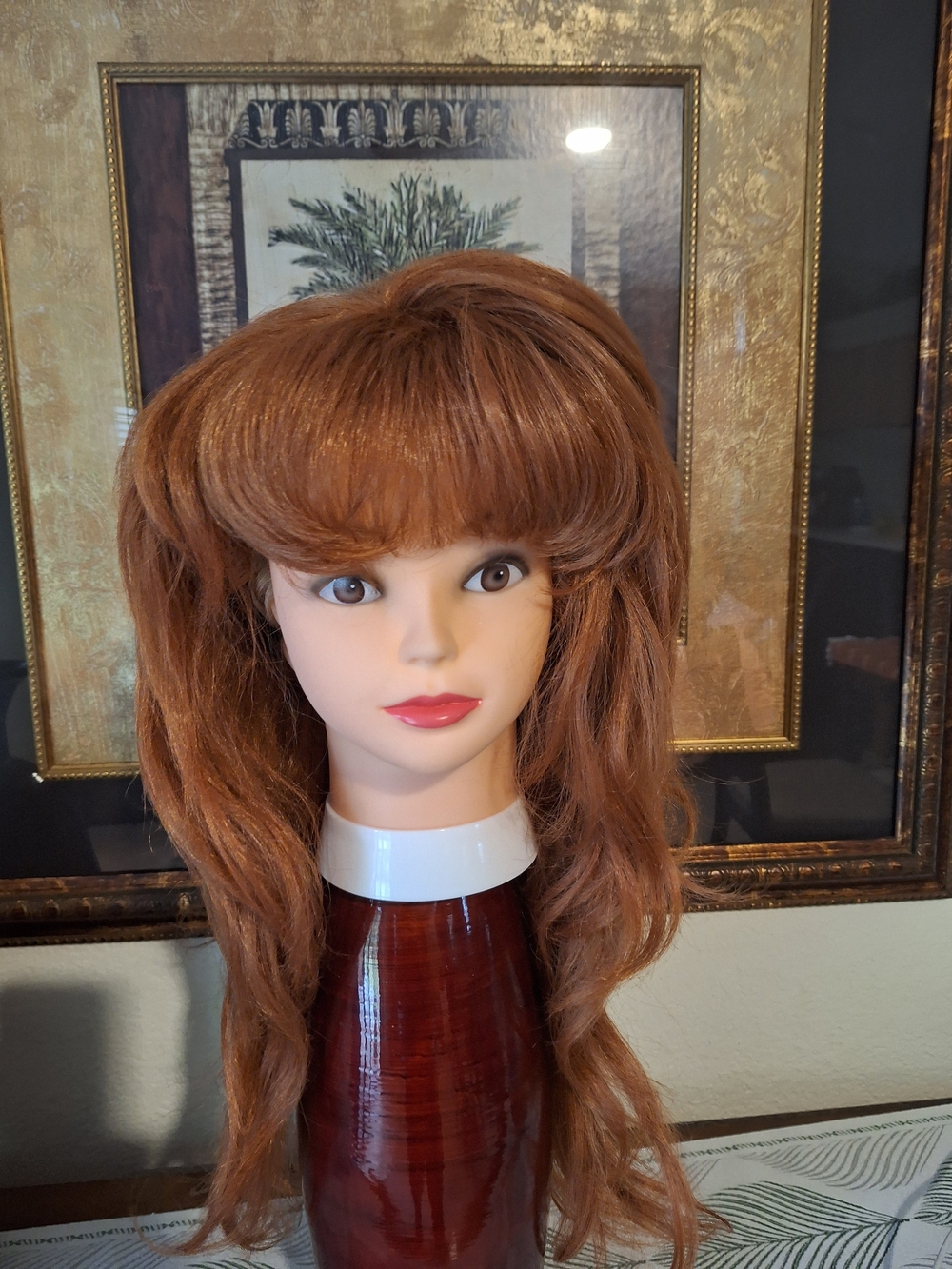 Women’s Long Layered Wig with Bangs - Copper Brown